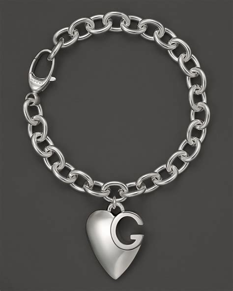 gucci bracelet heart|gucci sterling silver charm bracelet.